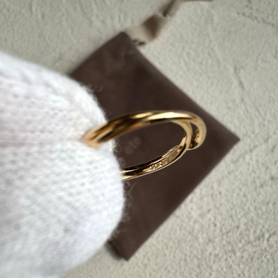 ete エテ レイヤード クロス リング ゴールド k10 7号