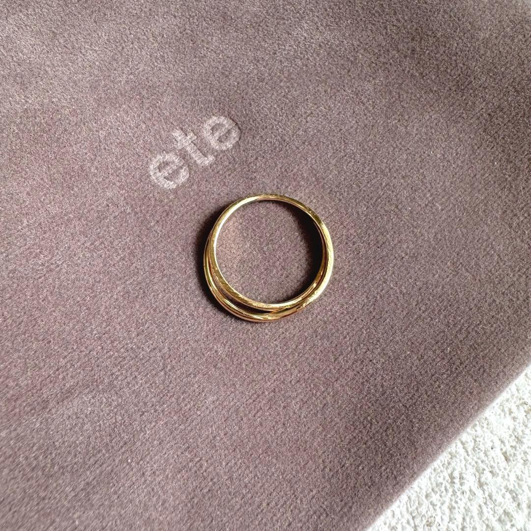 ete エテ レイヤード クロス リング ゴールド k10 7号