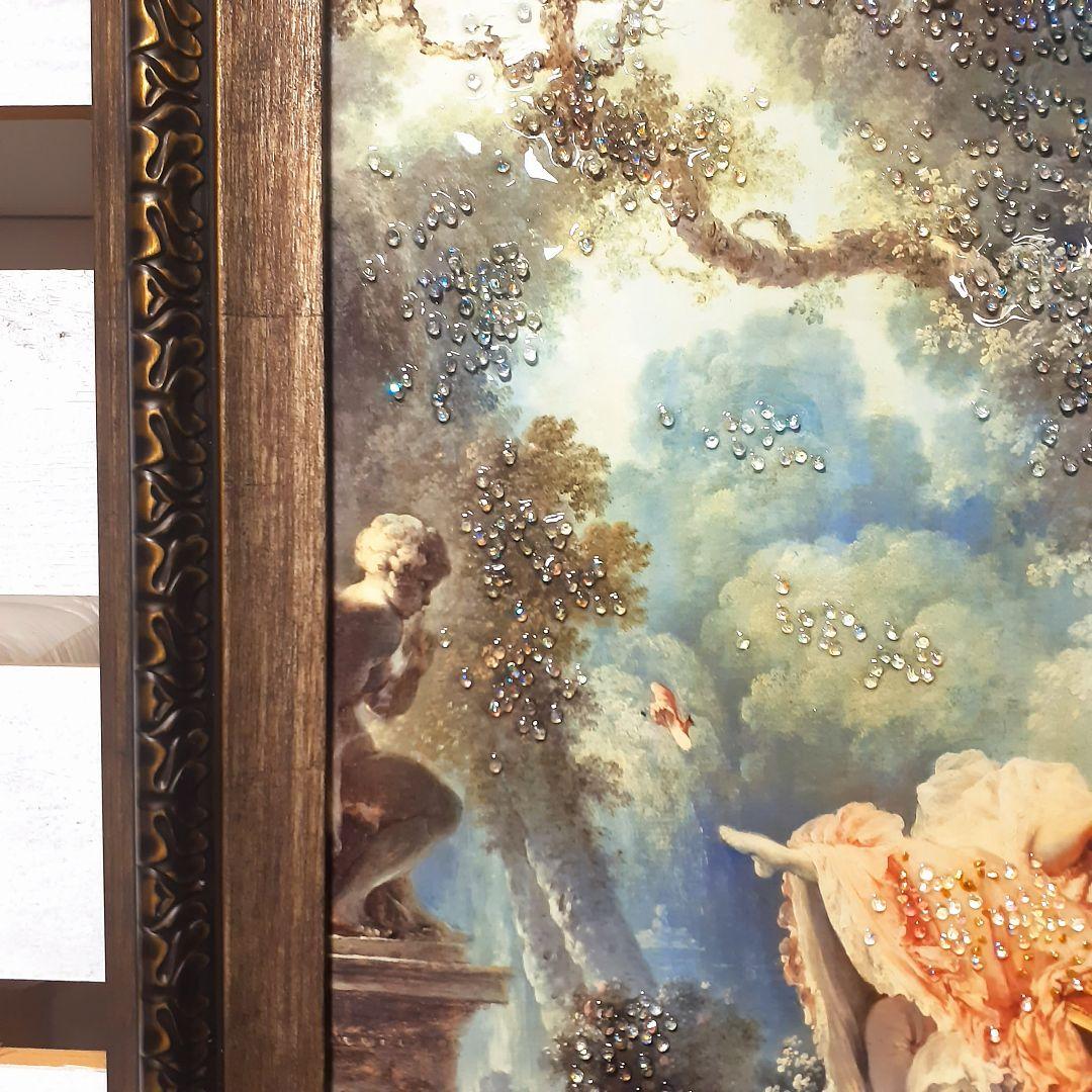 輸入雑貨　天然石　『ジャン・オノレ・フラゴナール・ぶらんこ』　クリスタルアート