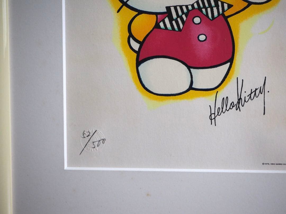 真作□ハローキティ シルクスクリーン 版画□絵画 サンリオ ディズニー