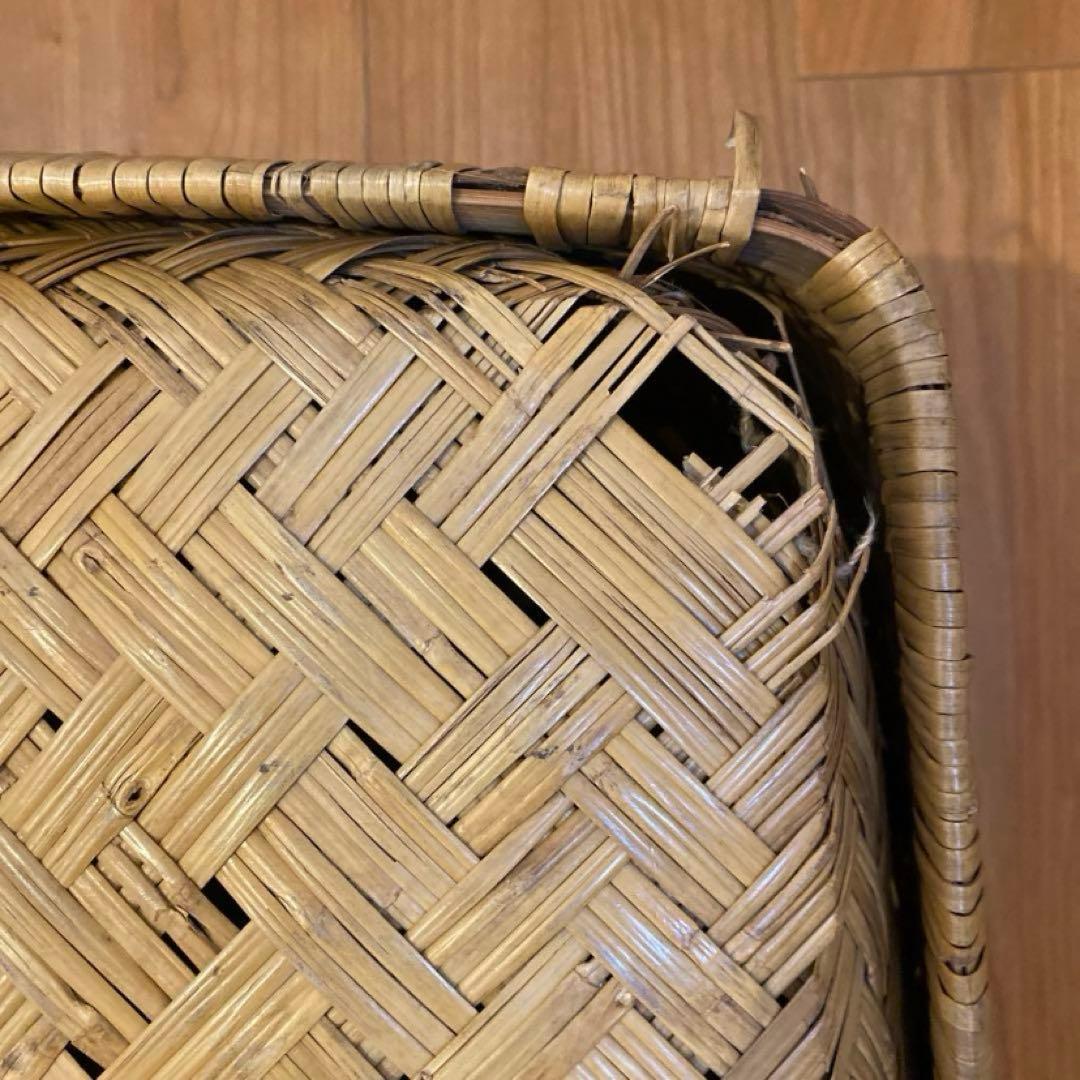 最終価格】 ① 竹行李 柳ごおり昭和レトロ 葛籠 竹細工 大籠 箪笥カゴ
