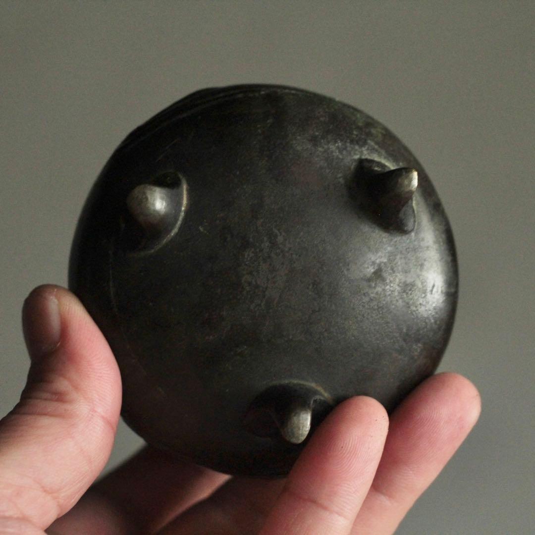 緑青のある 銅製 三足 香炉 古美術 古道具 アンティーク N110