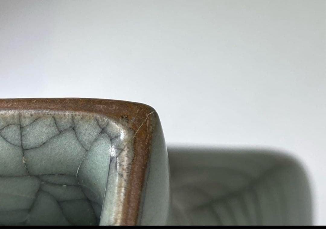 中国古窯 哥窯花瓶 高さ約14.5㎝ 本Y7-0331☆1F