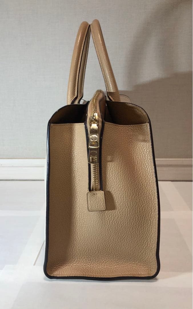 COACH カラーブロック チャニング ベージュショルダーバッグ 2way