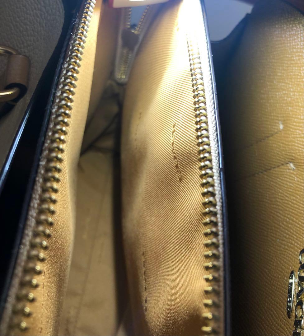 COACH カラーブロック チャニング ベージュショルダーバッグ 2way