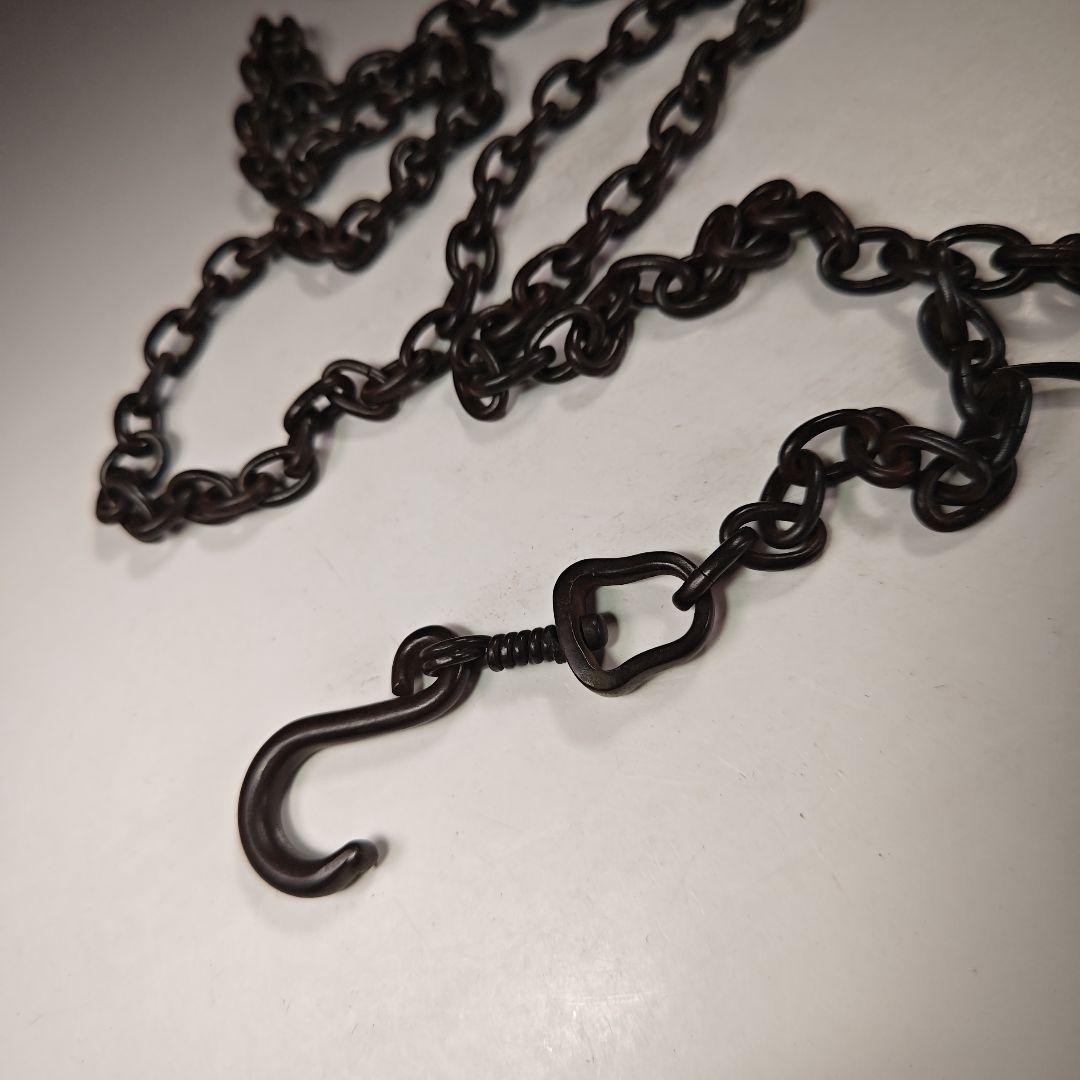 イ490 『釜師 高木治良兵衛』『利休形鉄釜くさり 鉄丸捩大鐶 共箱