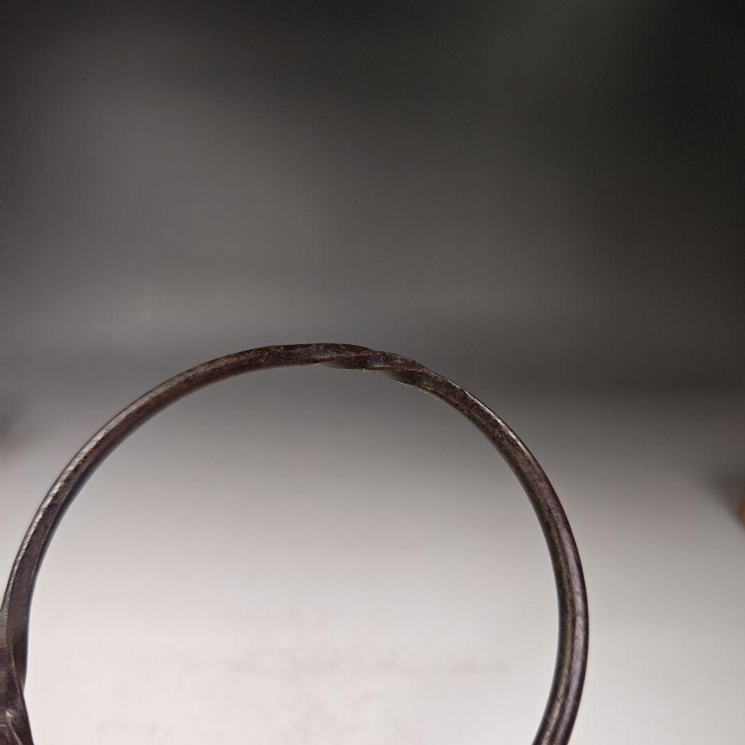 イ490 『釜師 高木治良兵衛』『利休形鉄釜くさり 鉄丸捩大鐶 共箱