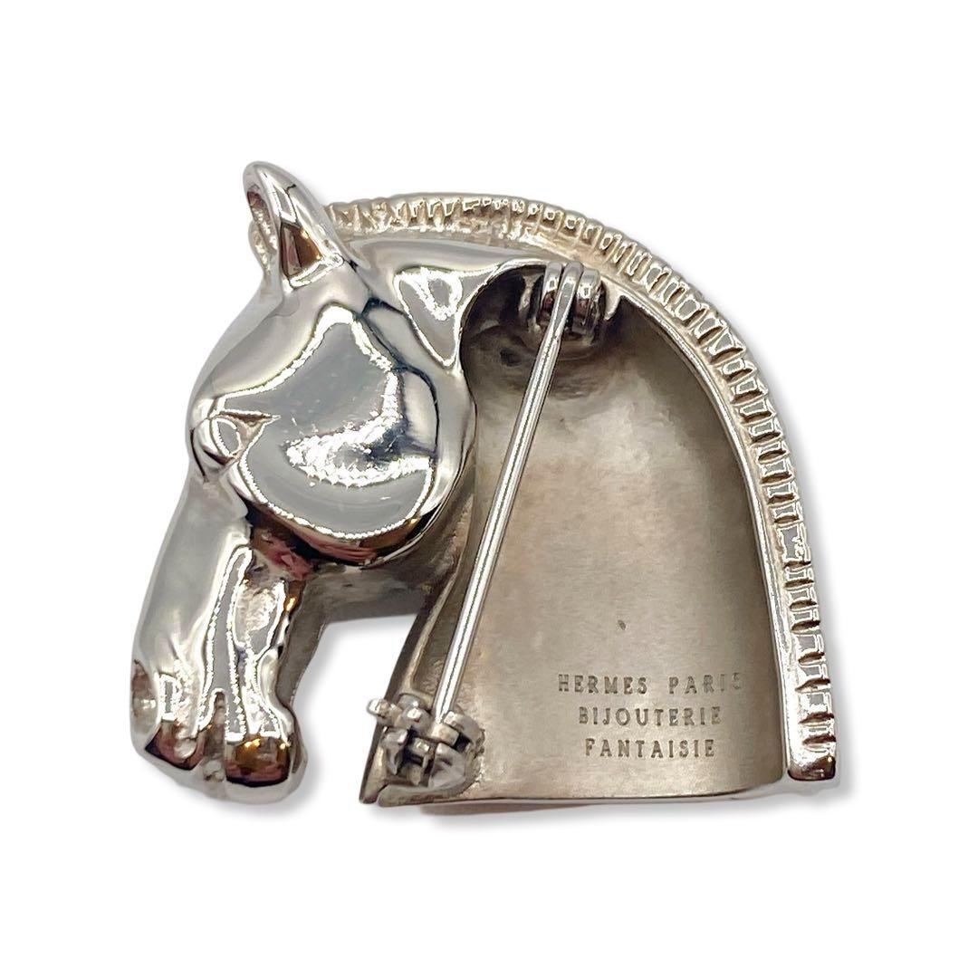 ☆美品☆ エルメス ブローチ ホースヘッド シュバル シルバーBelanja