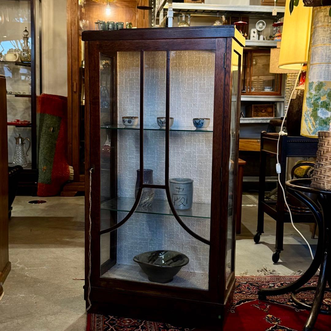 木製ガラスキャビネット／アール・ヌーヴォー／ディスプレイケース 木製ガラスキャビネット／アール・ヌーヴォー／ディスプレイケース