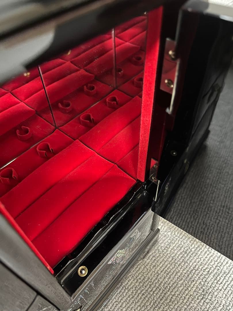 【韓国　螺鈿細工】伝統民芸品　ジュエリーボックス　青貝象嵌細工　アンティーク