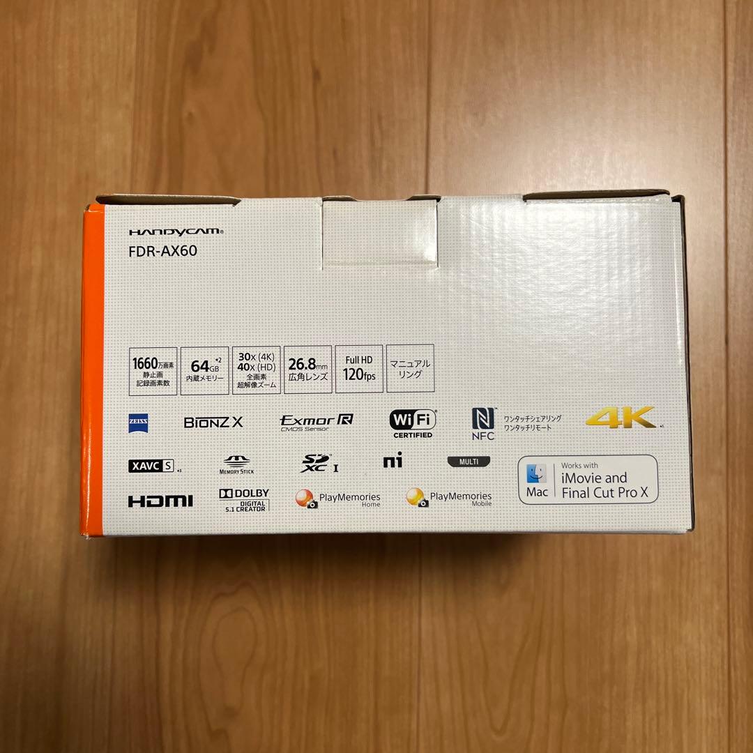 SONY 4K ビデオカメラ FDR-AX60 本体