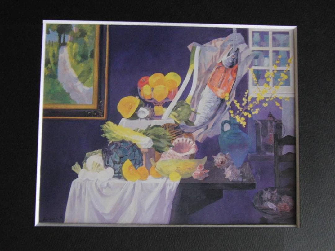 宮下実、【黄梅の頃】、希少な額装用画集より、新品額装付、状態良好