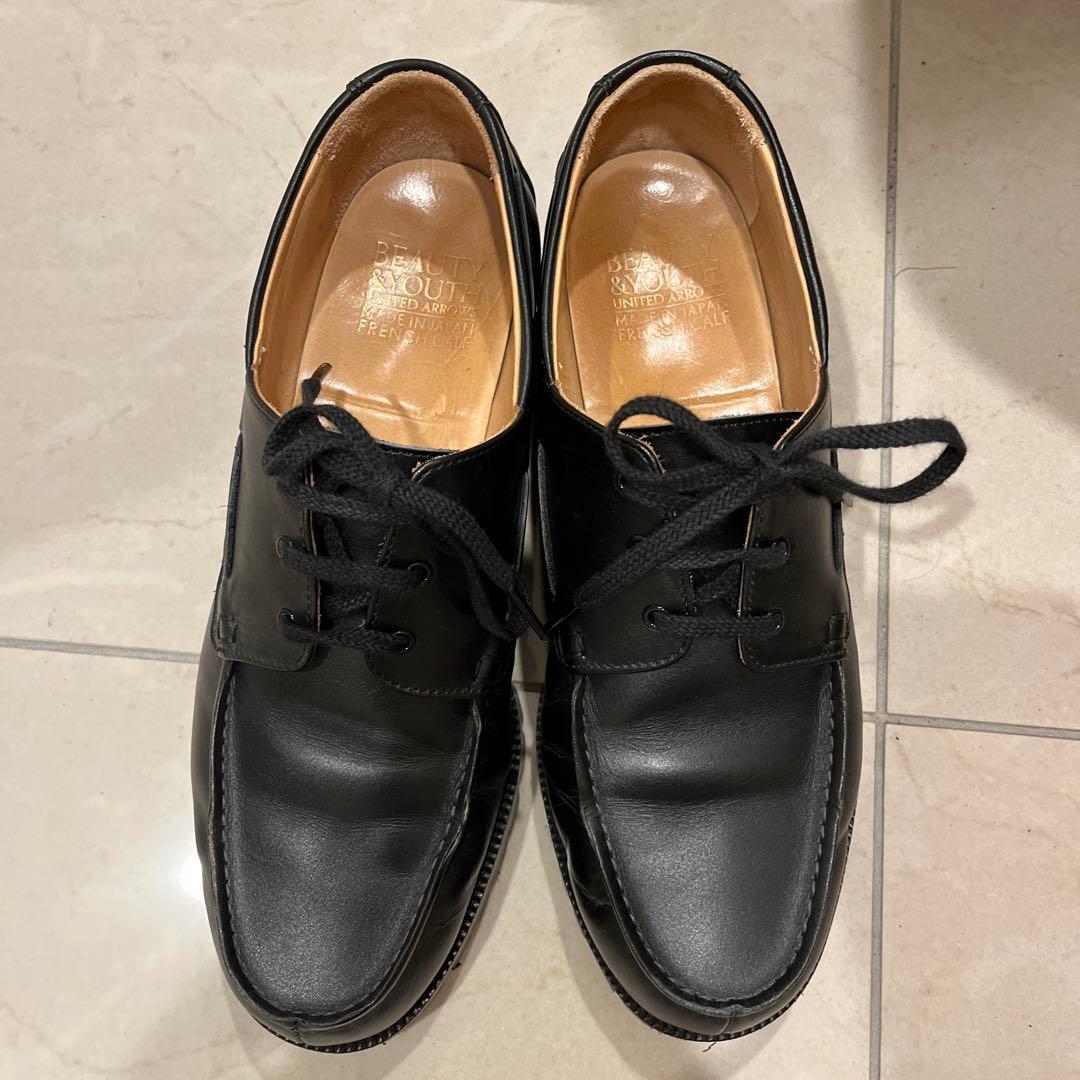 BEAUTY & YOUTH ブラック　フレンチ ボート シューズ