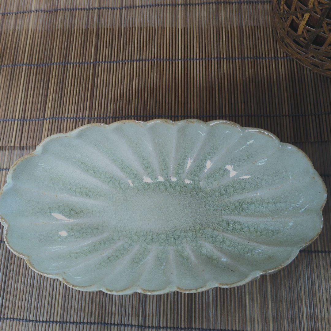 江戸期 尾張徳川家 御用窯 御深井焼 菊割向付皿 五