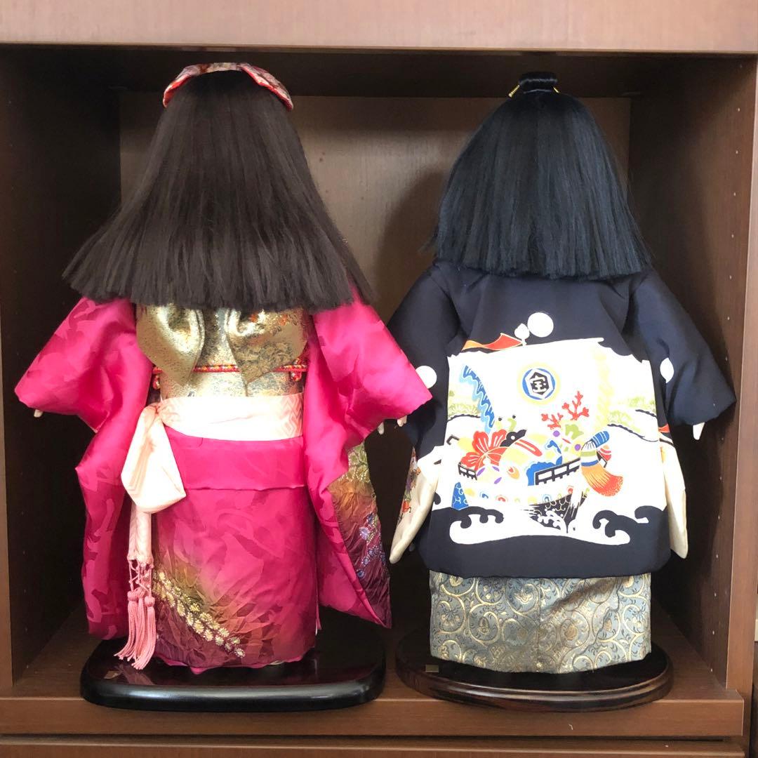 中古品】年内セール ペア市松人形 東京久月 正絹衣装 ドール - メルカリ