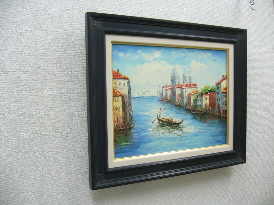 絵画 油絵 作者不詳 肉筆油絵 風景画 水辺の街 ベニス