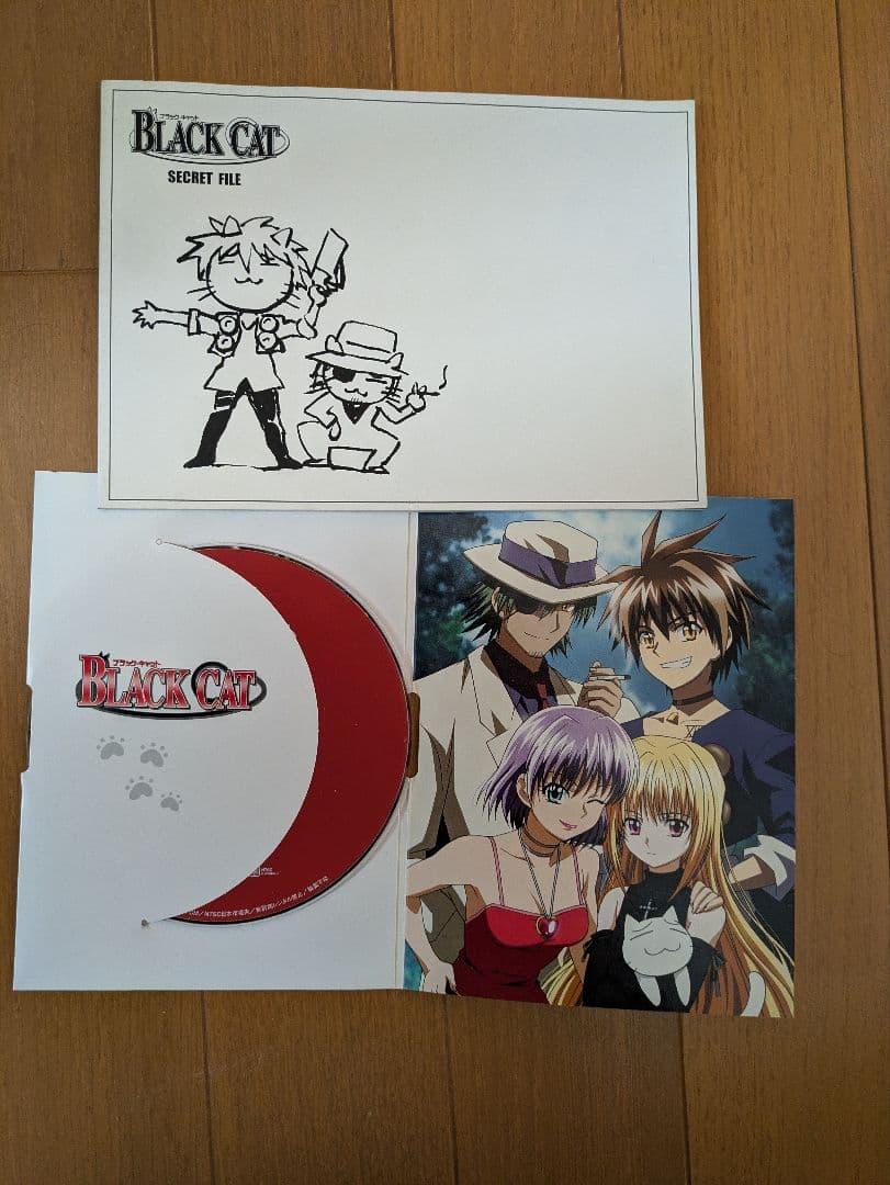 当選品　BLACK CAT オリジナル猫プレート 1セット(赤青2枚組)