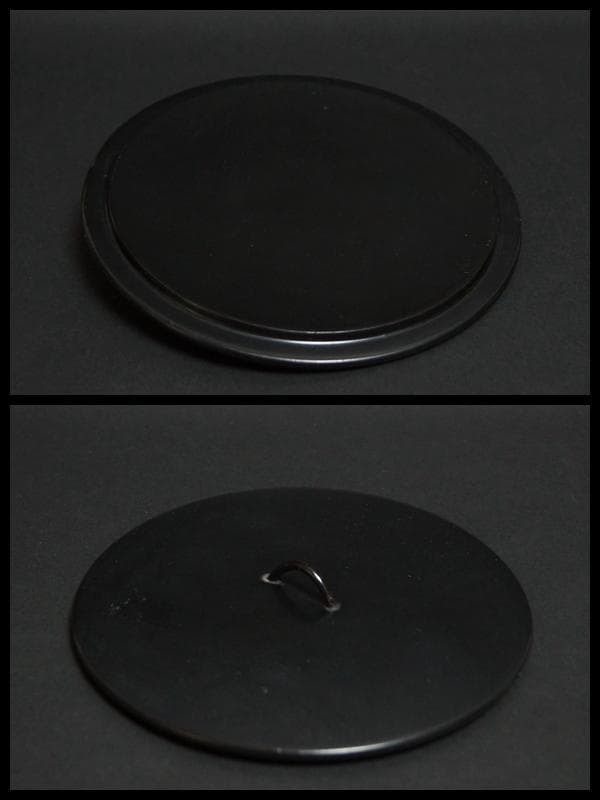 民国期 粉彩色絵『美人漢詩文』飾壺 水指 木製漆蓋付