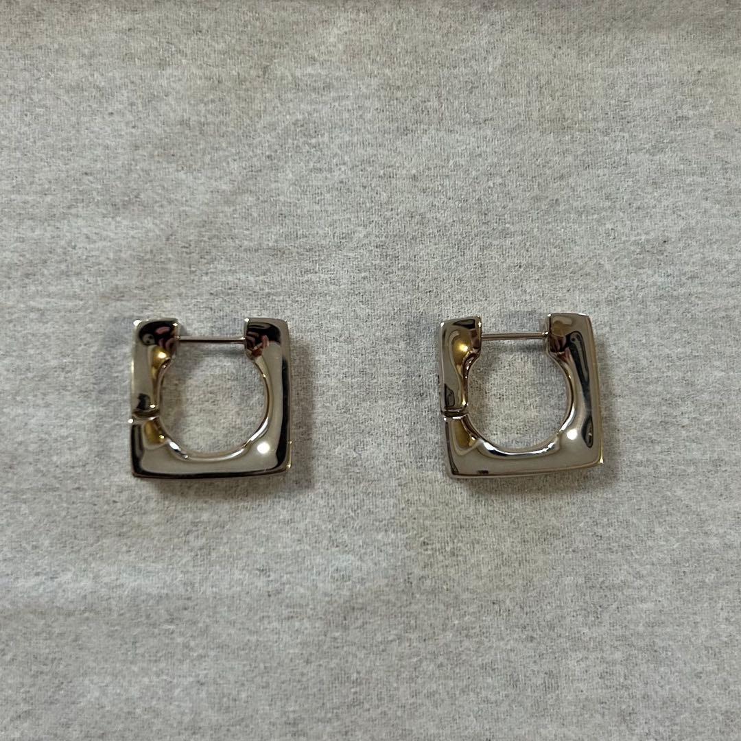 極美品 エテ ete K18 SV925 ロウ スクエア ハグピアス - メルカリ