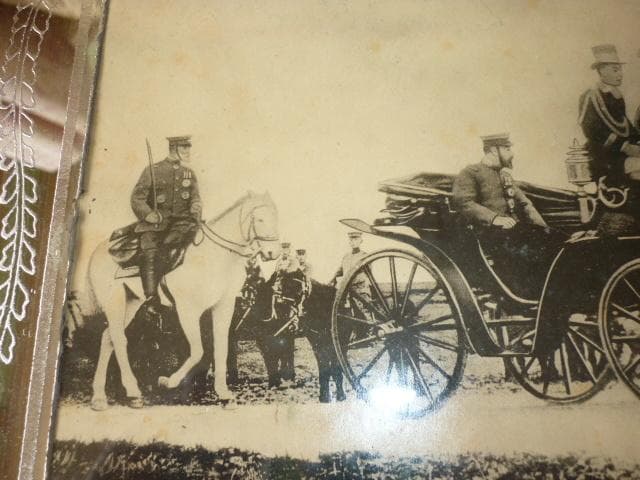 非売品 明治41年◇菊のご紋 立派な額装写真 陸軍特別大