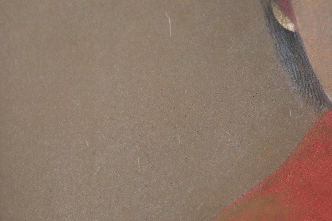 真作保証 堀泰明 「童暦」 日本画10号 共シール タトウ箱付