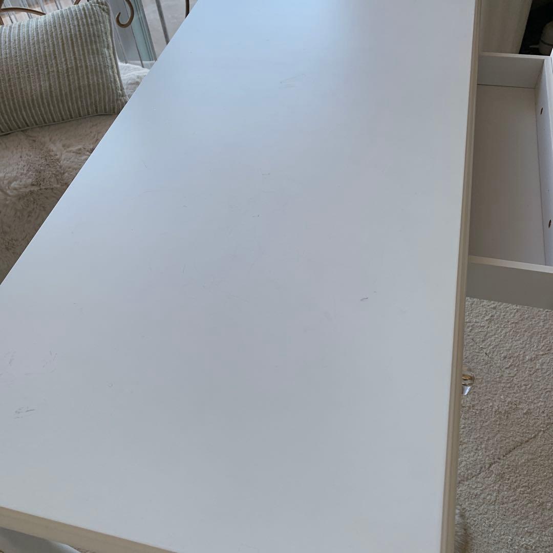 パソコンデスク コンソールデスク　白家具