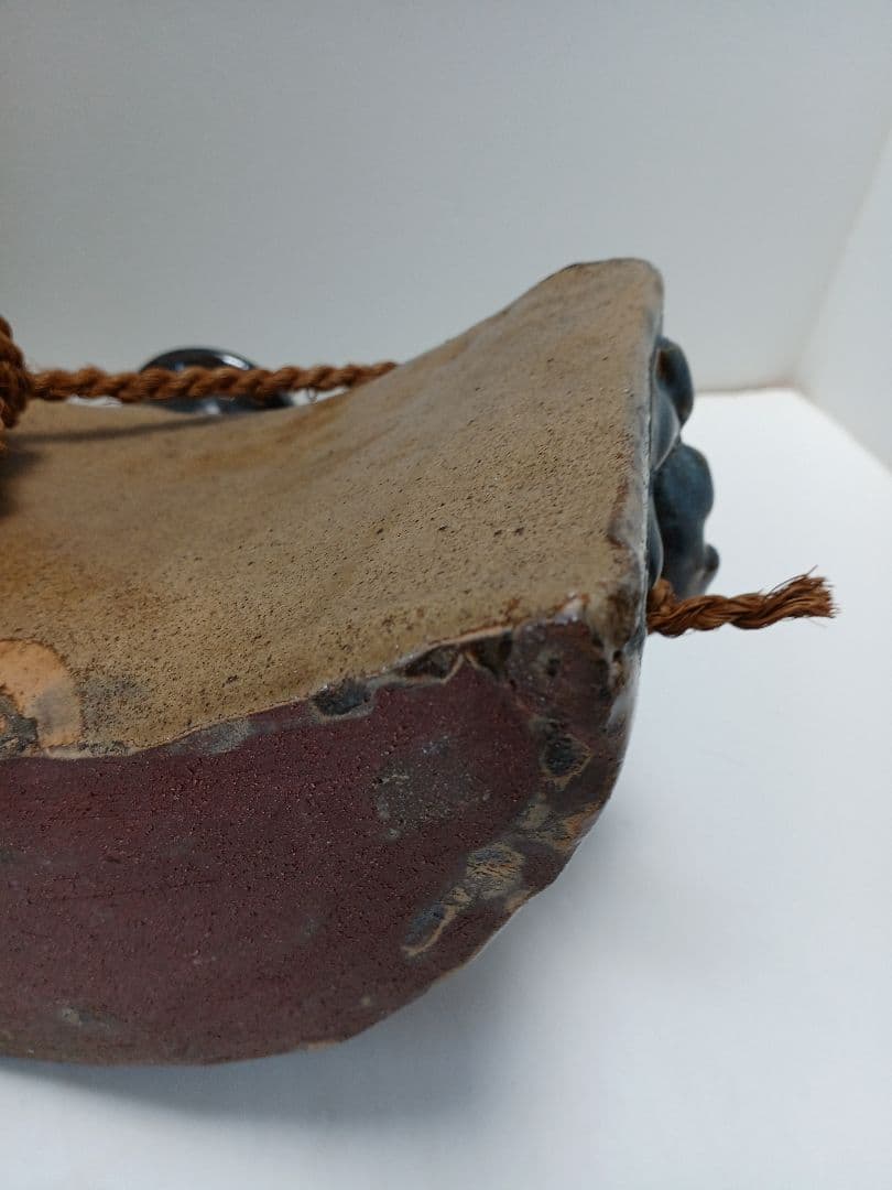 琉球壺屋焼　小橋川清正さん　抱瓶　双魚文　約24×15センチ