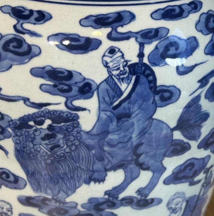 S8016　大清擁正年製　青花　唐物　大花瓶　中国古玩　花瓶　花器