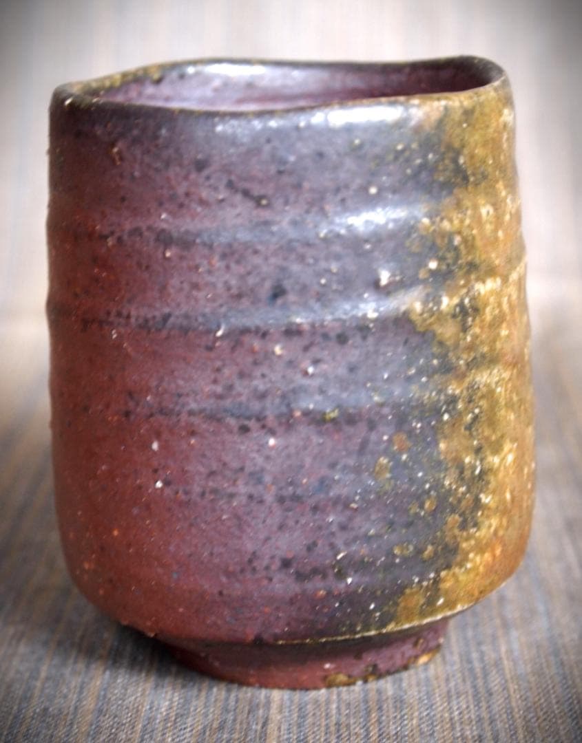 金重晃介【師＆父：金重陶陽】備前《窯変》湯のみ★共箱・栞