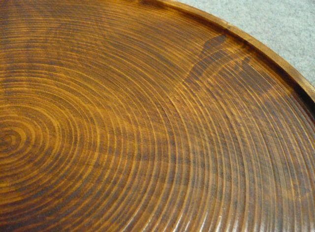 朱塗 彫刻 絵変り 丸盆 5枚 [B31315]