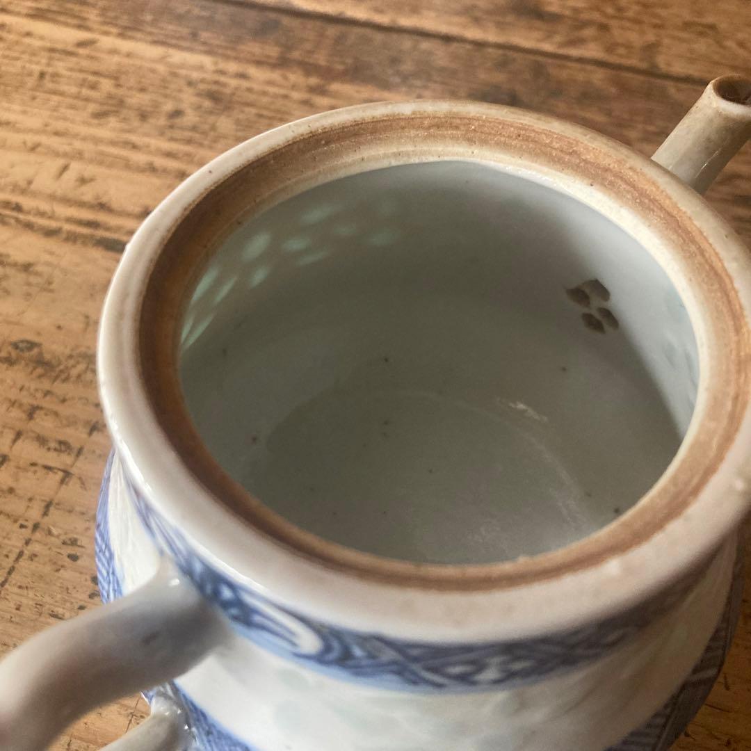 急須　茶壺　中国古玩　清　景徳鎮　蛍手　煎茶　中国茶　民藝　骨董　アンティーク