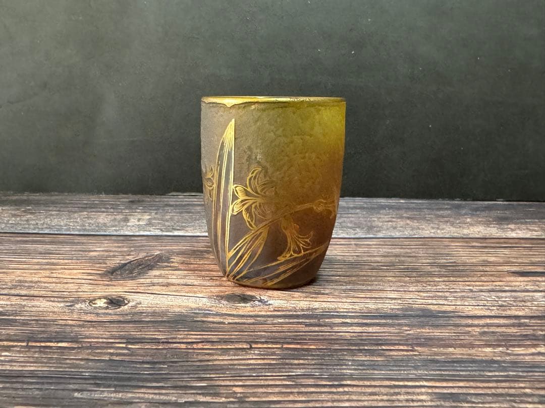 ドームナンシー 花文ミニチュアール ジブレ仕上げ 金彩 花器