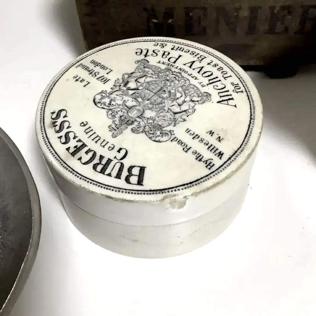 アンティーク⭐︎アンチョビ ペースト 陶器 ポット ジャー - メルカリ