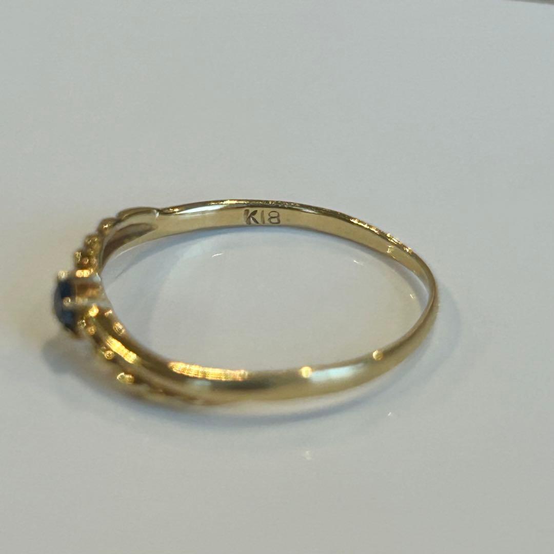 K18 サファイア　リング　指輪　18金