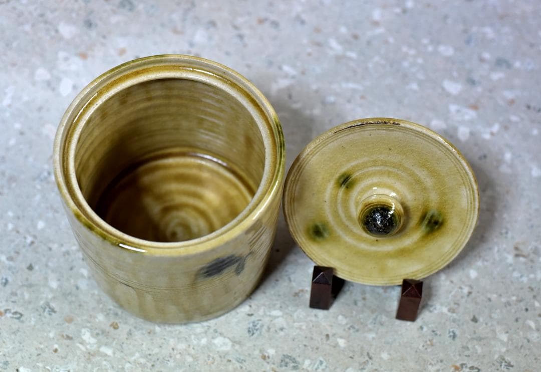 黄瀬戸 芳造 水指【極上品】お茶道具／共箱