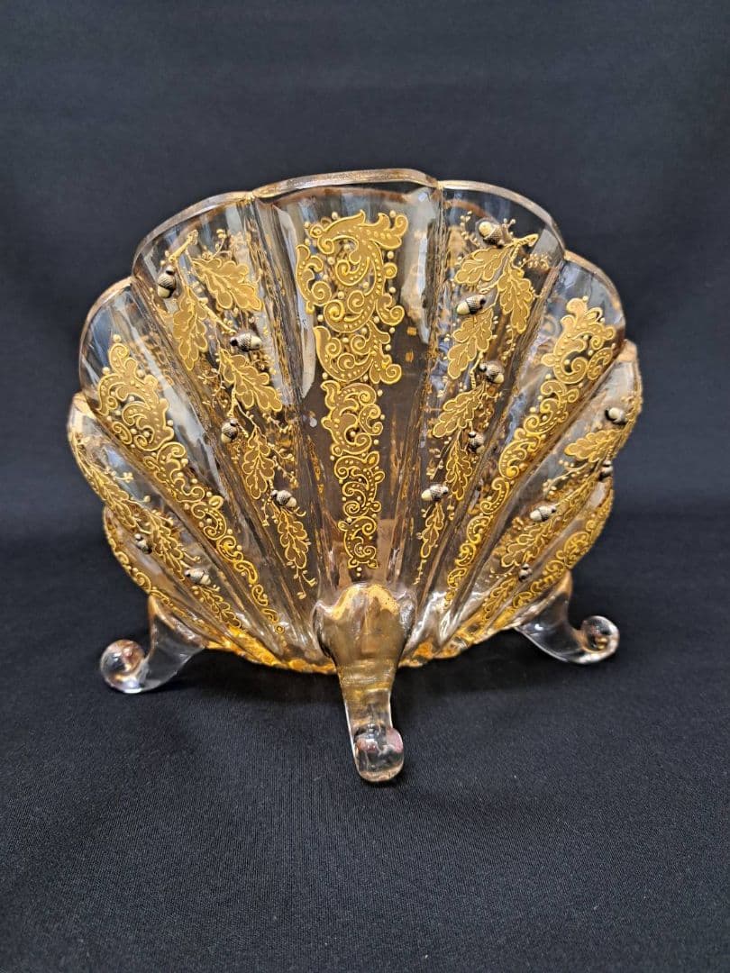 【金彩　外国製　アートピース】シェル型　レターラック　木の実細工　美術品 274003rs2_4.jpg