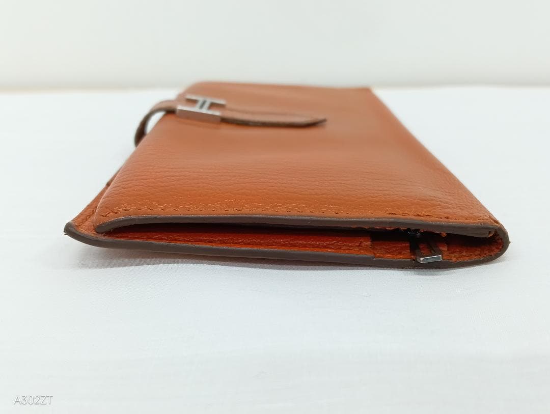 【capitalatipac】エルメス長財布 ベアン シェーブル オレンジ