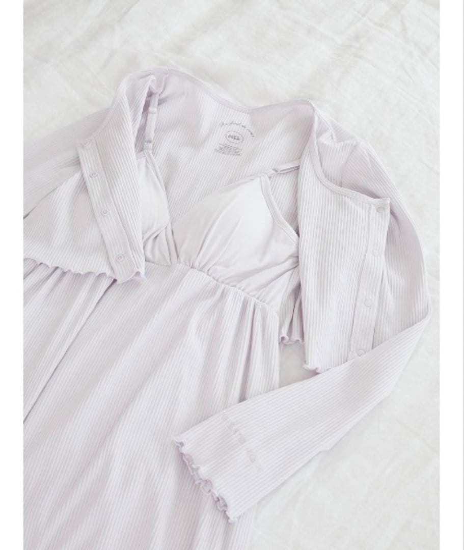 【雪見だいふく】ジェラートピケ　マタニティリブワンピース