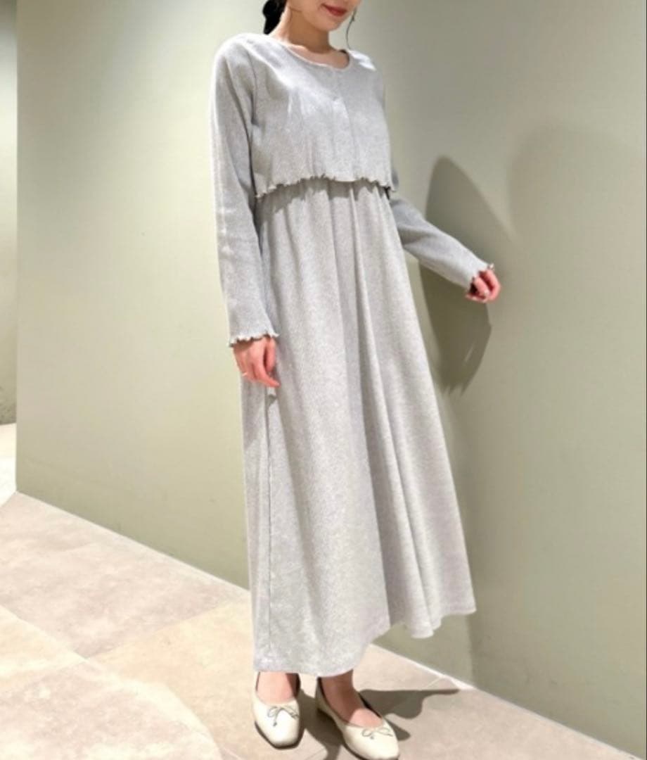 【雪見だいふく】ジェラートピケ　マタニティリブワンピース