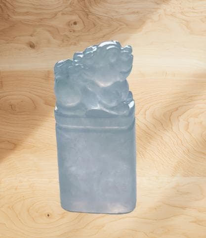 天然ミャンマー産本翡翠 狛犬 石獅子 印鑑 お守り