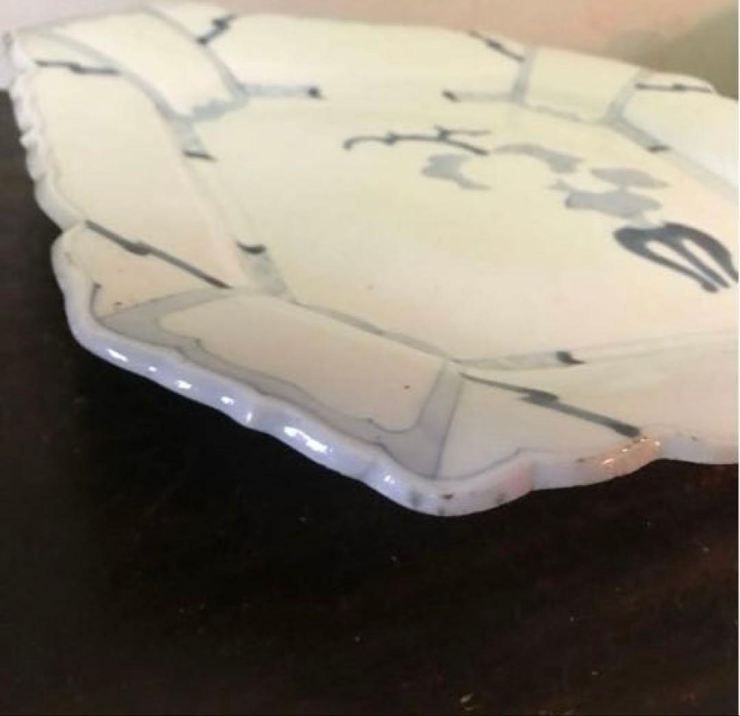 染付　陶器　当時物　盛り皿　染付の絵柄が美しい　年代物