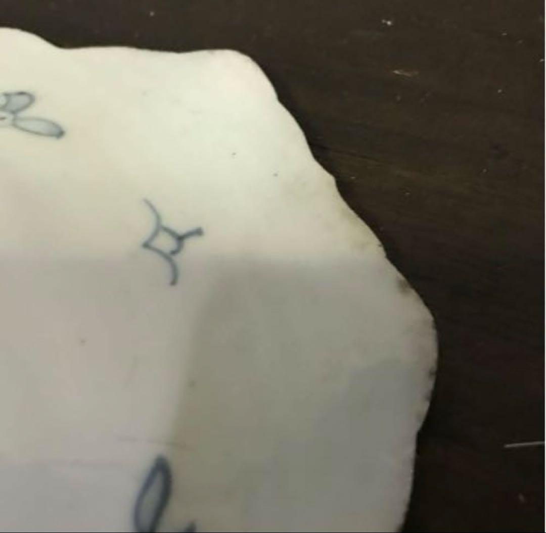 染付　陶器　当時物　盛り皿　染付の絵柄が美しい　年代物