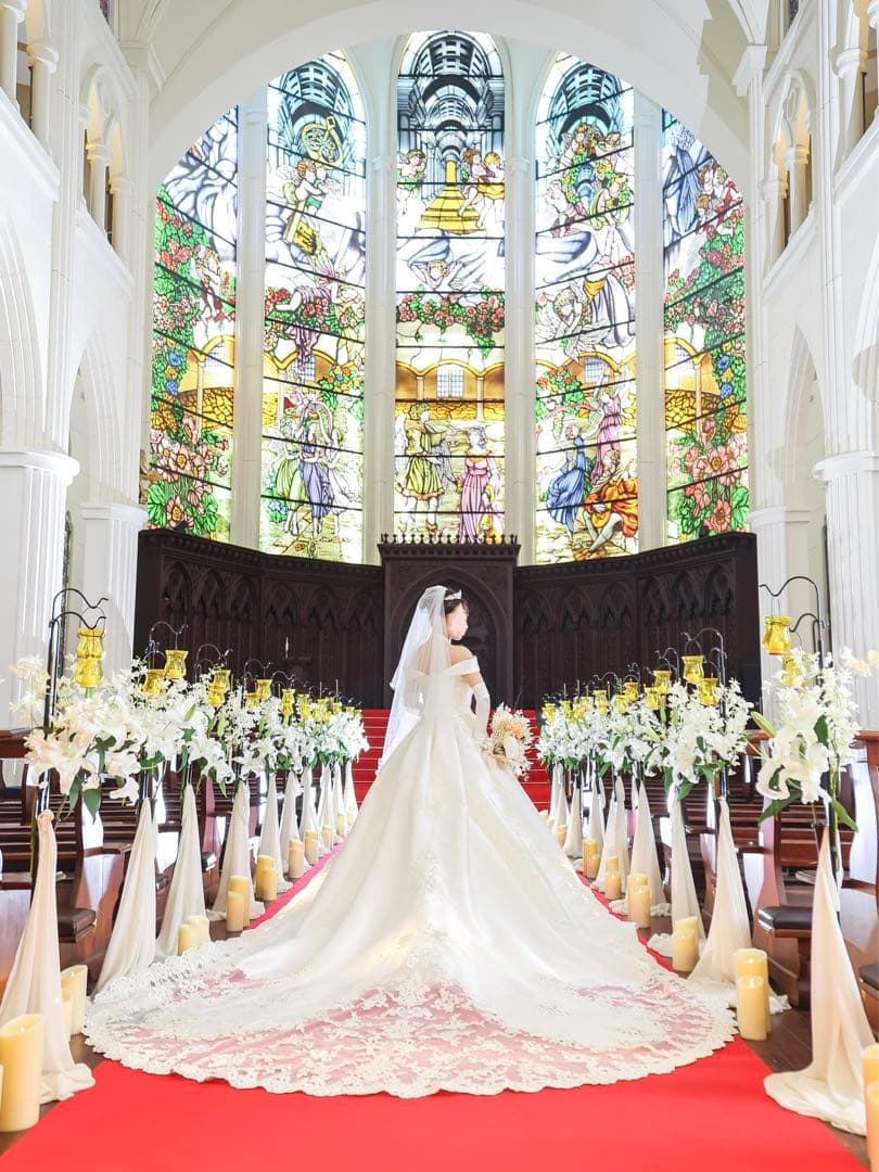 ⚠️お値下げ中【美品】定価42万 オーダー Aライン ロングトレーン ウェディング