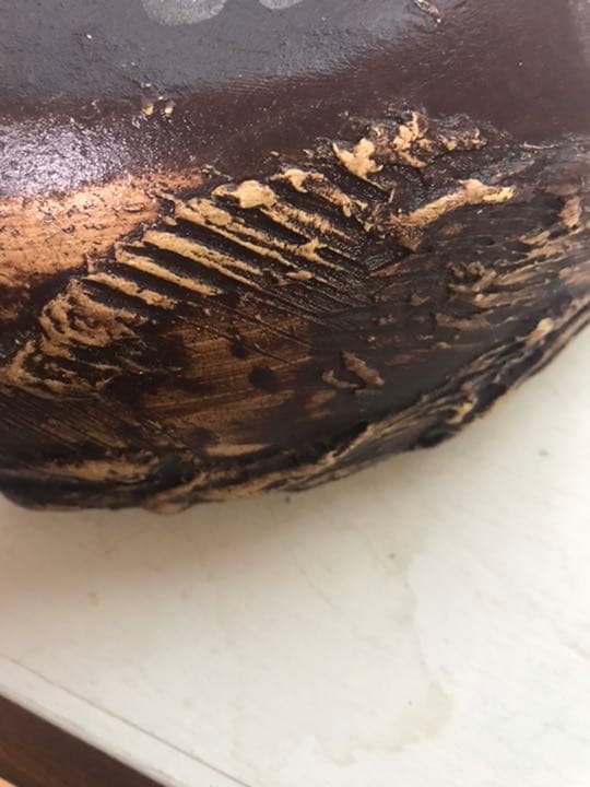 盆栽蜂　超希少激レア松皮盆栽鉢時代3つ足山野草鉢草もの盆栽鉢置き物ゴツゴツした鉢