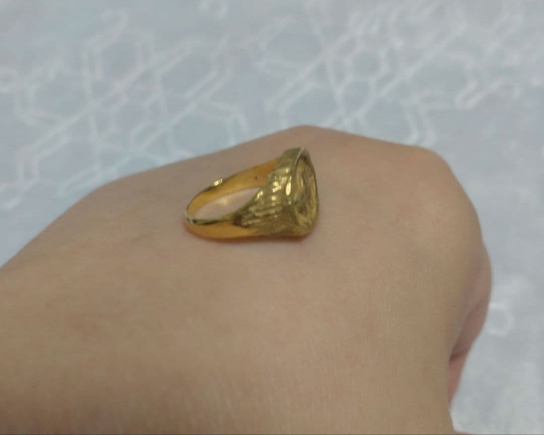 アンティークK18ゴールド バッファローのリング5.6g 8号サイズ-通販ネット