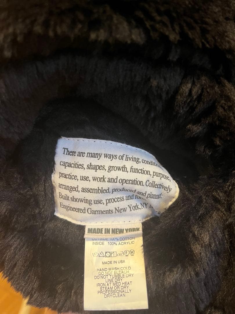 1/9までEngineered garments ボアリバーシブルコート黒