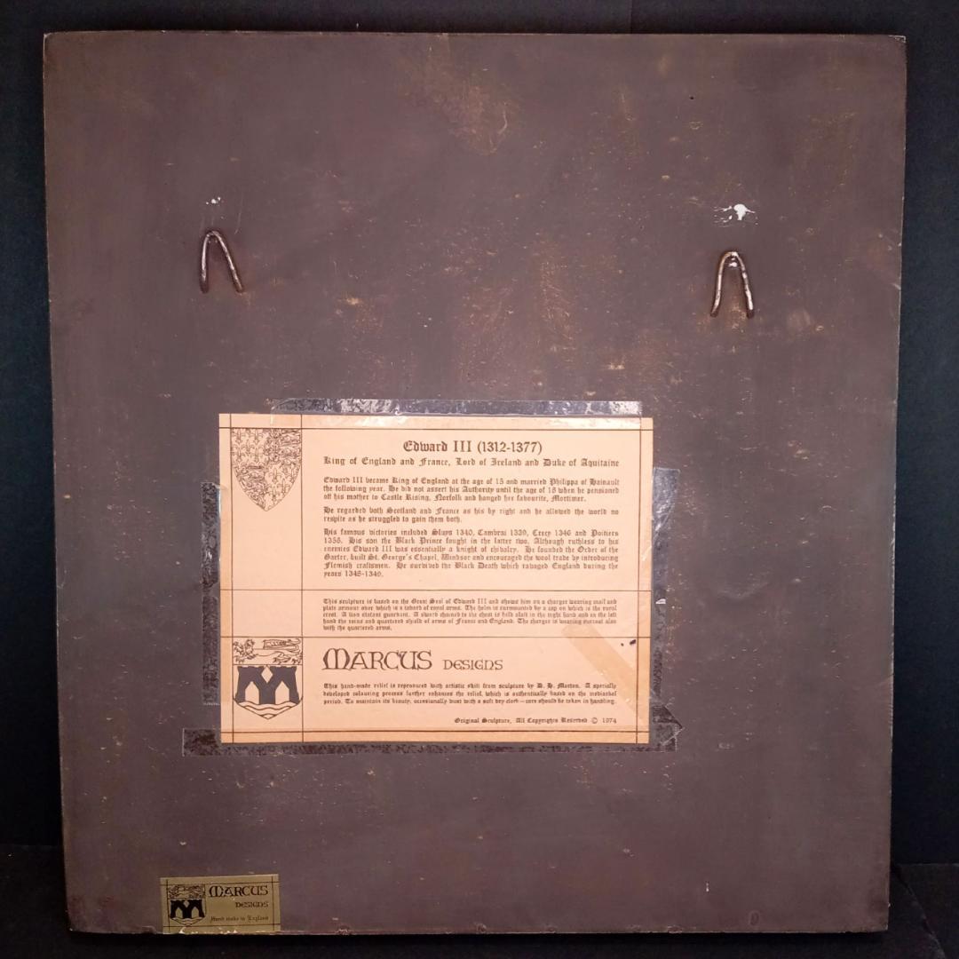 エドワード3世 レリーフ壁掛け彫刻 チョークウェア マーカス