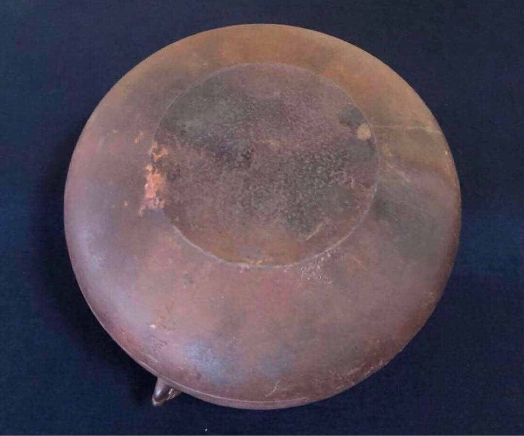 新品・未使用】 釜師高橋敬典、風炉師秀峰作 唐銅鬼面風炉 平丸釜添 桐