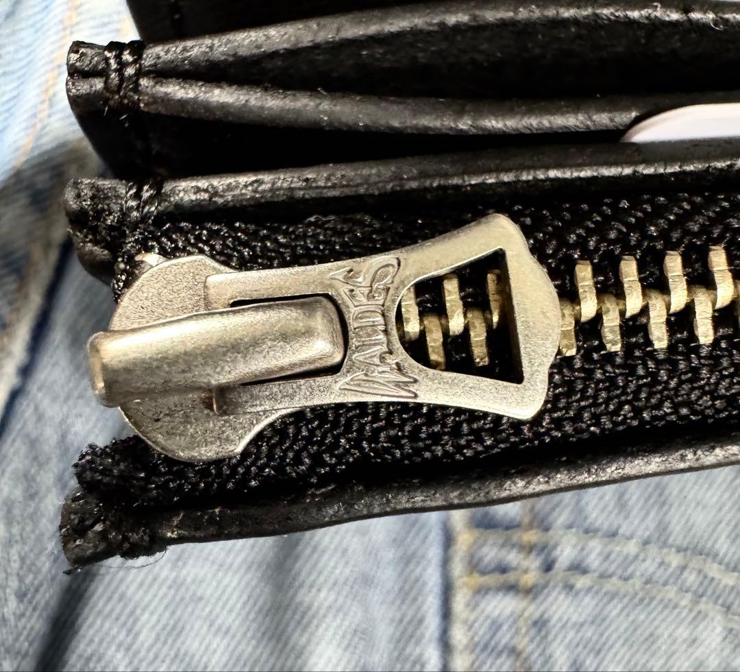 クロコ型押しレザー　ミドルトラッカーウォレット　シルバー925アポロコンチョ