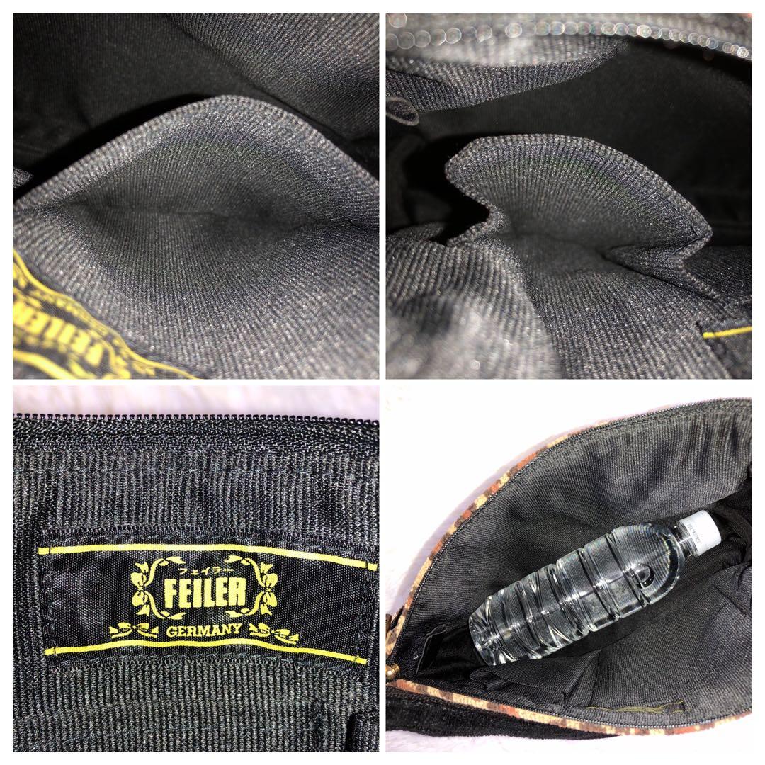 美品 フェイラー ショルダーバッグ レオパード シュニール織 ロゴ